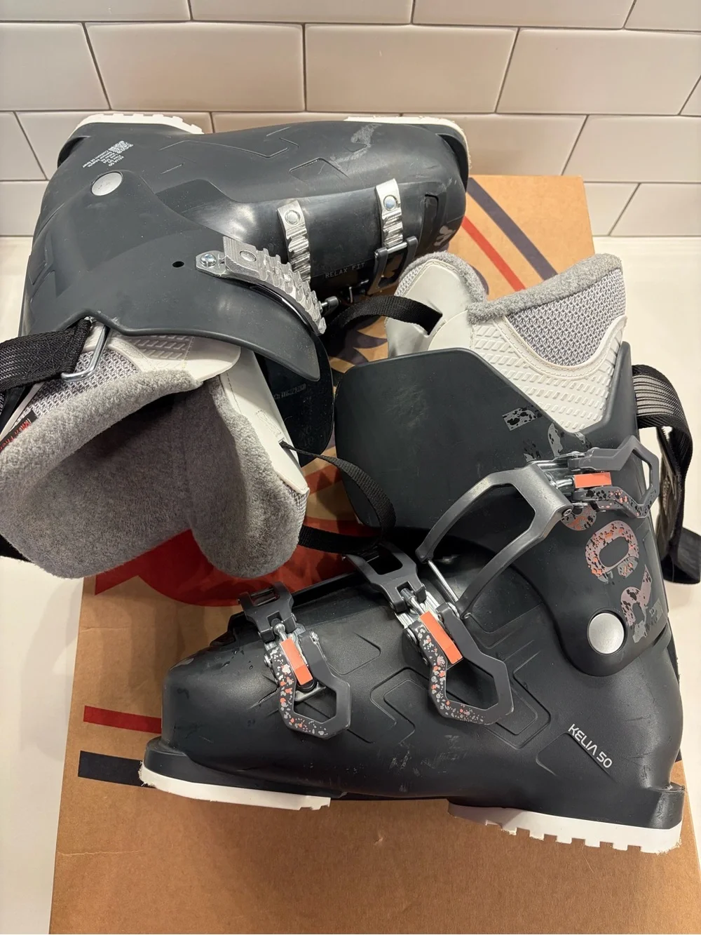 Rossignol Dark Iron Black and White Women's Alpine Ski Boots